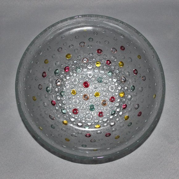 Gorgeous Jan Sylwester Drost Asteroid Glass Serving Bowl | Vintage Polish Glass - Picture 1 of 8